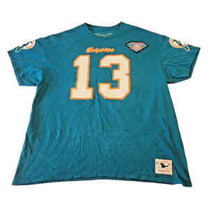 Dan Marino Mitchell Ness Throwback 75th Anniv. Miami Dolphins Jersey T-Shirt XL
